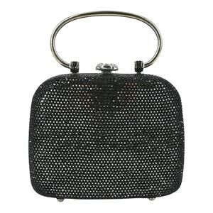 Judith Leiber New York Black Rhinestone Top Handle Mini Bag
